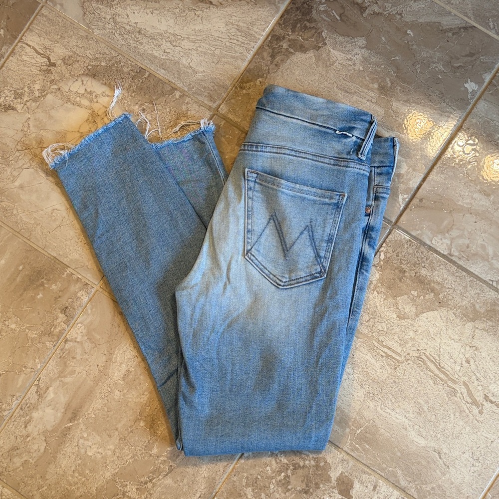 MOTHER Ankle Fray Jeans